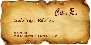 Csányi Róza névjegykártya