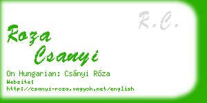 roza csanyi business card