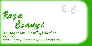 roza csanyi business card